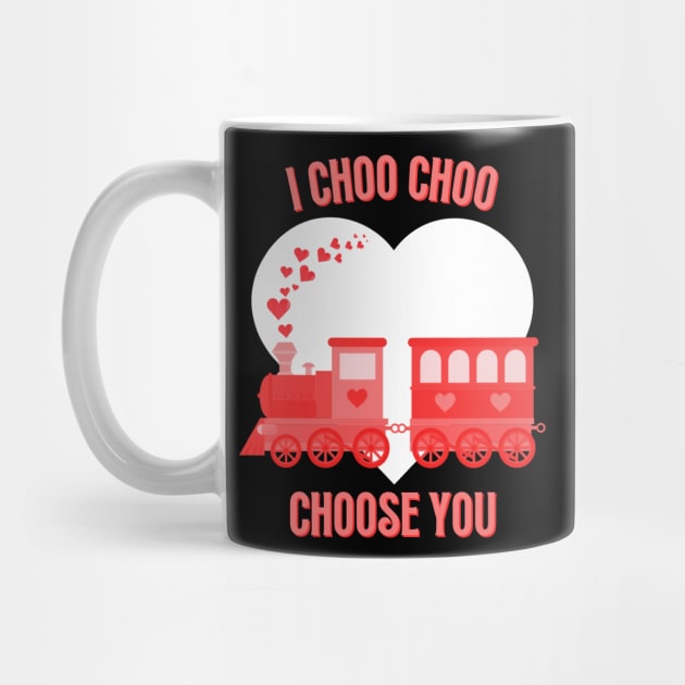 I Choo Choo Choose You Valentines Day Pun Train With Hearts by twizzler3b